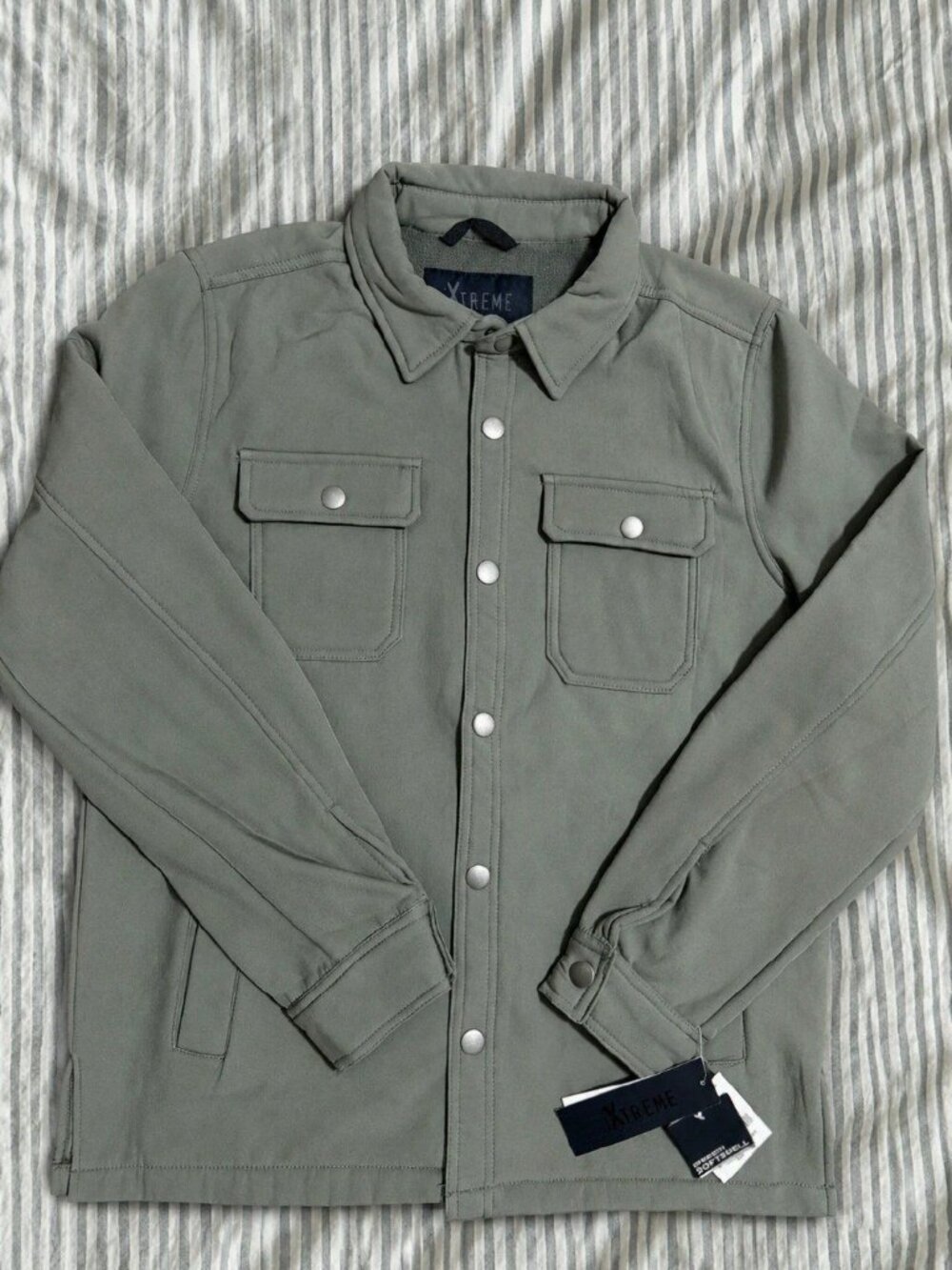 New iXtreme Fleece Lined Softshell Shirt Jacket Olive Unisex